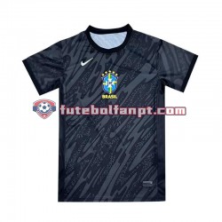 Camisola Alternativo Guarda-redes Seleção Brasileira Preto Copa America 2024 Manga Curta ,Homem