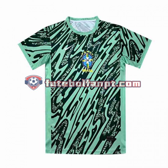 Camisola Alternativa (2ª) Guarda-redes Seleção Brasileira Verde Copa America 2024 Manga Curta ,Homem