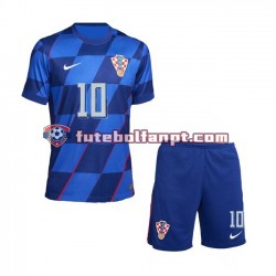 Camisola Alternativo Seleção Croata Luca Modric 10 Euro 2024 Manga Curta ,Criança