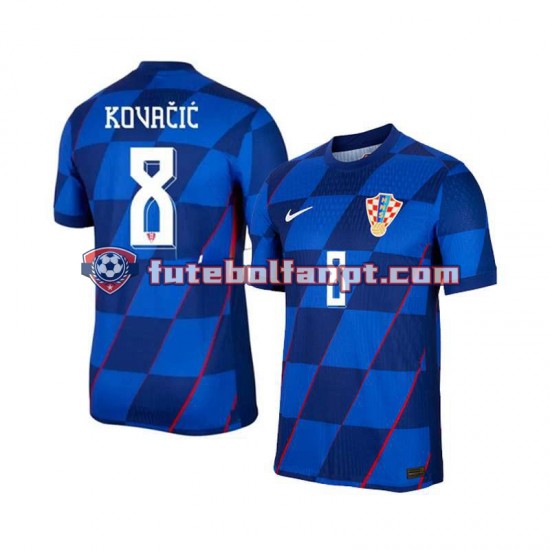 Camisola Alternativo Seleção Croata Mateo Kovacic 8 Euro 2024 Manga Curta ,Homem