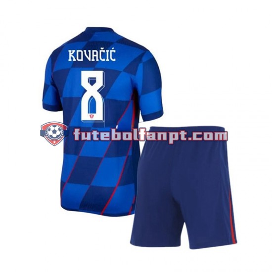 Camisola Alternativo Seleção Croata Mateo Kovacic 8 Euro 2024 Manga Curta ,Criança