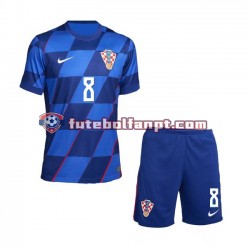 Camisola Alternativo Seleção Croata Mateo Kovacic 8 Euro 2024 Manga Curta ,Criança