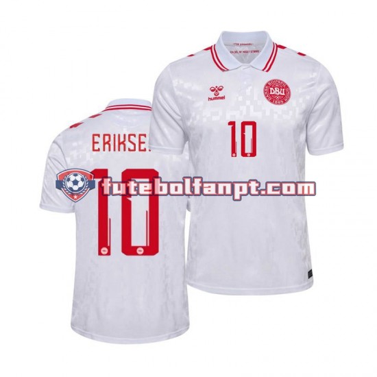 Camisola Alternativo Seleção Dinamarquesa Eriksen 10 Euro 2024 Manga Curta ,Homem