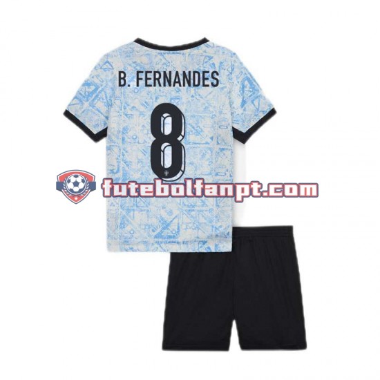 Camisola Alternativo Seleção Portuguesa Bruno Fernandes 8 Euro 2024 Manga Curta ,Criança