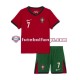 Camisola Principal Seleção Portuguesa Cristiano Ronaldo 7 Euro 2024 Manga Curta ,Criança