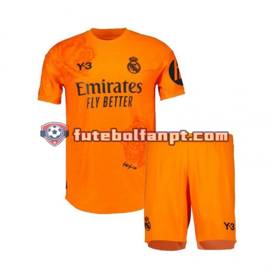 Camisola Alternativa (2ª) Guarda-redes Real Madrid Laranja Y3 Época 2023/2024 Manga Curta ,Criança