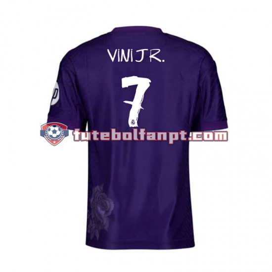 Camisola Alternativa (3ª) Real Madrid Roxo Vinicius Junior 7 Y-3 Época 2023/2024 Manga Curta ,Homem