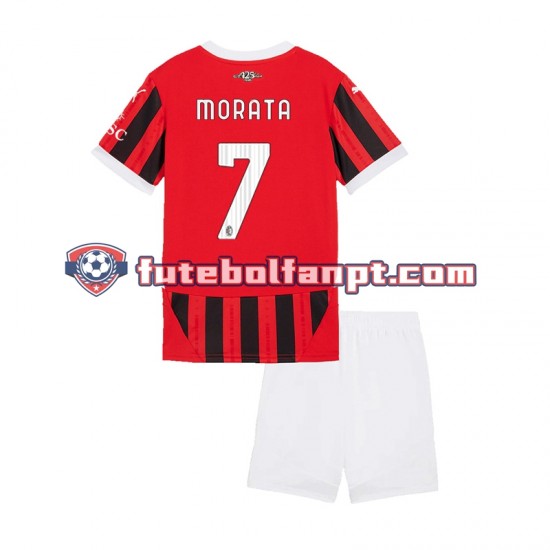 Camisola Principal AC Milan Alvaro Morata 7 Época 2024/2025 Manga Curta ,Criança