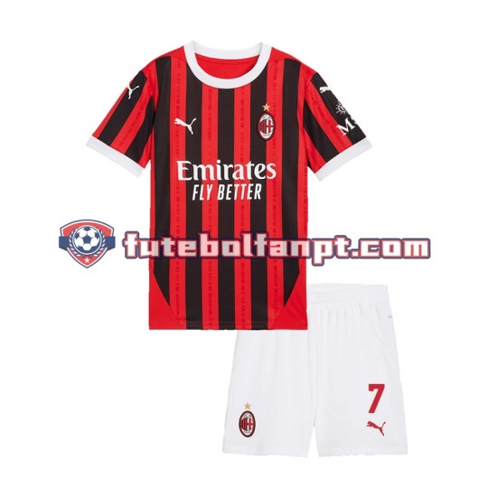 Camisola Principal AC Milan Alvaro Morata 7 Época 2024/2025 Manga Curta ,Criança