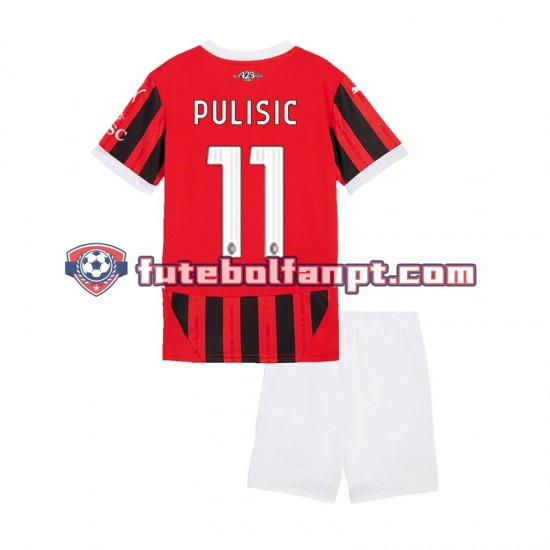 Camisola Principal AC Milan Christian Pulisic 11 Época 2024/2025 Manga Curta ,Criança