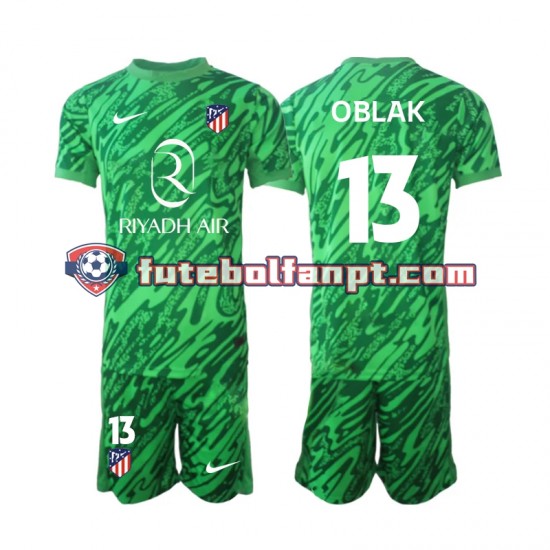 Camisola Alternativo Guarda-redes Atlético Madrid Jan Oblak 13 Época 2024/2025 Manga Curta ,Criança