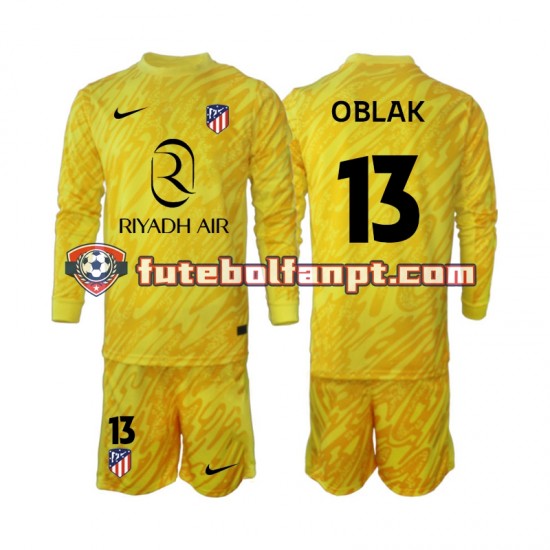 Camisola Alternativa (2ª) Guarda-redes Atlético Madrid Jan Oblak 13 Época 2024/2025 Manga Comprida ,Criança