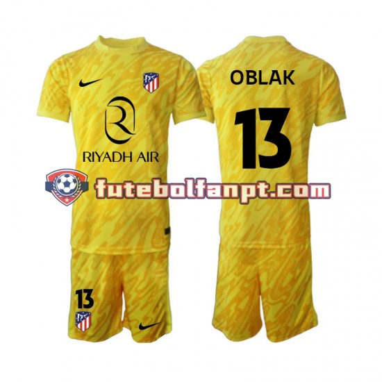 Camisola Alternativa (2ª) Guarda-redes Atlético Madrid Jan Oblak 13 Época 2024/2025 Manga Curta ,Criança