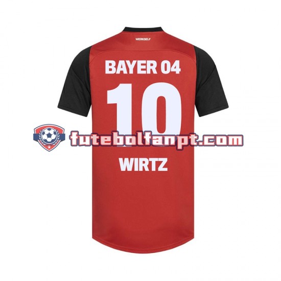 Camisola Principal Bayer 04 Leverkusen Florian Wirtz 10 Época 2024/2025 Manga Curta ,Homem