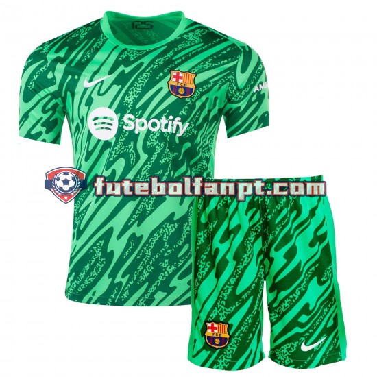 Camisola Principal Guarda-redes FC Barcelona Verde Época 2024/2025 Manga Curta ,Criança