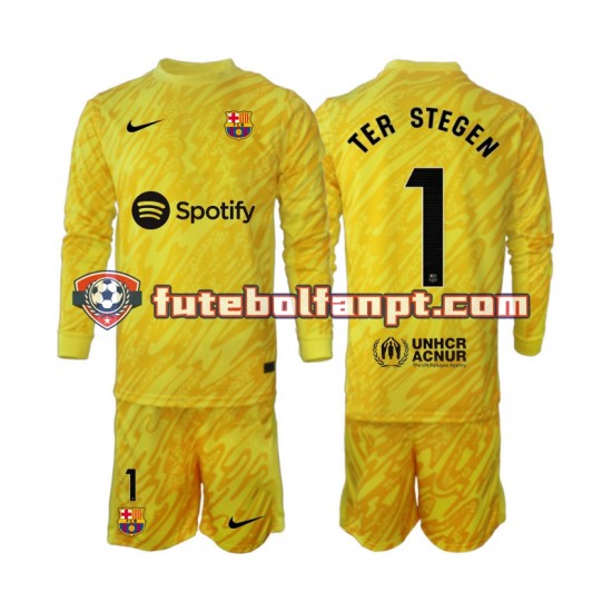 Camisola Alternativo Guarda-redes FC Barcelona Ter Stegen 1 Época 2024/2025 Manga Comprida ,Criança