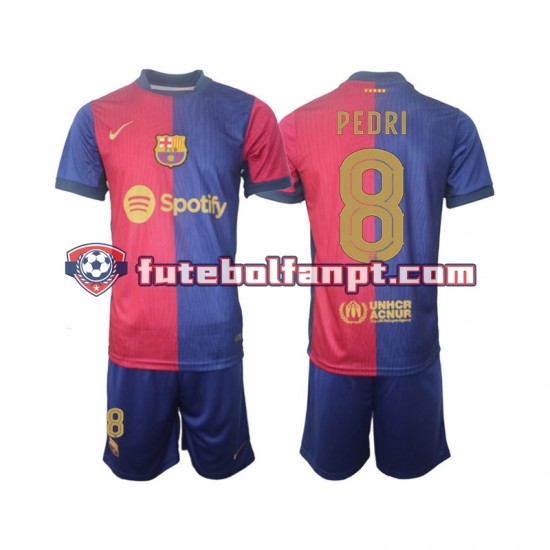 Camisola Principal FC Barcelona UCL Font PEDRI 8 Época 2024/2025 Manga Curta ,Criança