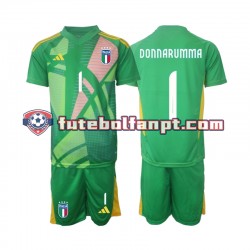 Camisola Alternativo Guarda-redes Seleção Italiana Donnarumma 1 Euro 2024 Manga Curta ,Criança