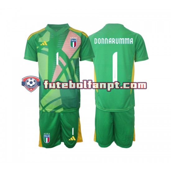 Camisola Alternativo Guarda-redes Seleção Italiana Donnarumma 1 Euro 2024 Manga Curta ,Criança