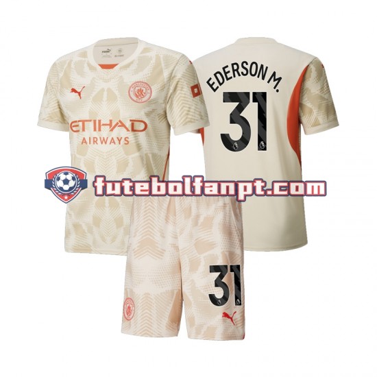 Camisola Alternativa (2ª) Guarda-redes Manchester City Ederson Moraes 31 Época 2024/2025 Manga Curta ,Criança