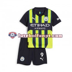 Camisola Alternativo Manchester City Haaland 9 Época 2024/2025 Manga Curta ,Criança