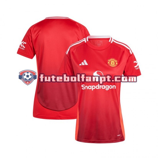 Camisola Principal Manchester United Vermelho Época 2024/2025 Manga Curta ,Senhora