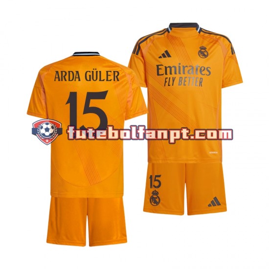 Camisola Alternativo Real Madrid Arda Guler 15 Época 2024/2025 Manga Curta ,Criança