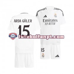 Camisola Principal Real Madrid Arda Guler 15 Época 2024/2025 Manga Curta ,Criança