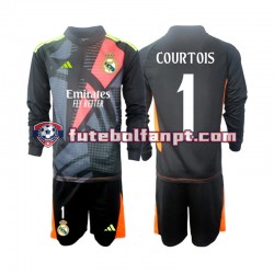 Camisola Alternativo Guarda-redes Real Madrid Preto Thibaut Courtois 1 Época 2024/2025 Manga Comprida ,Criança