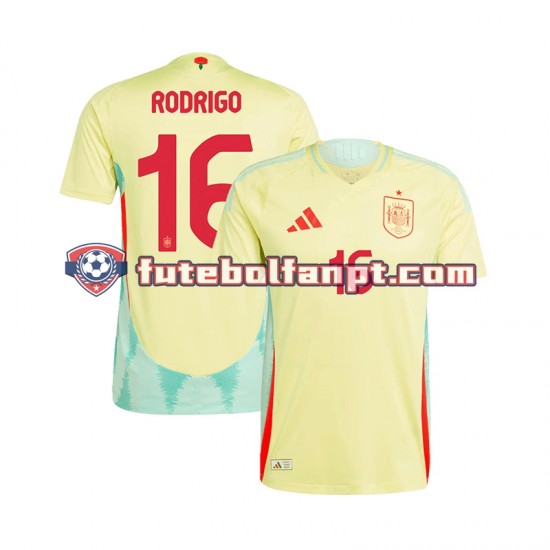 Camisola Alternativo Seleção Espanhola RODRIGO 16 Euro 2024 Manga Curta ,Homem