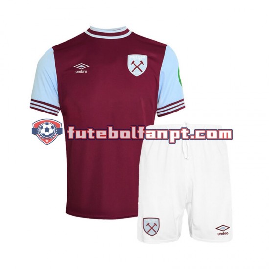 Camisola Principal West Ham United Época 2024/2025 Manga Curta ,Criança