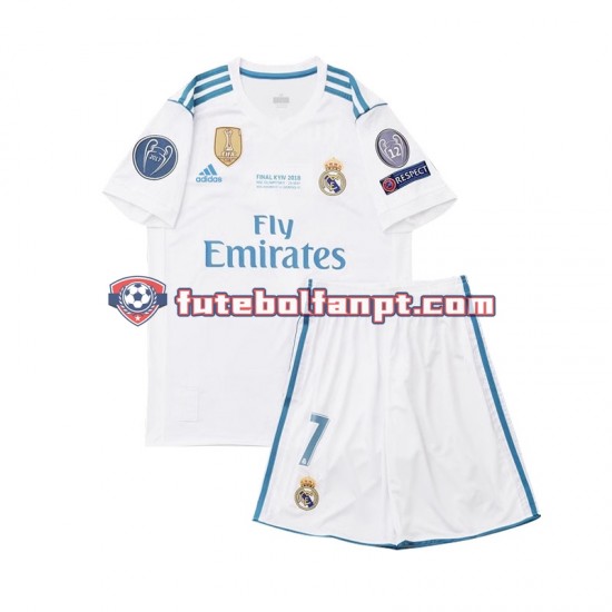 Camisola Principal Real Madrid Cristiano Ronaldo 7 Retro 2017 Manga Curta ,Criança