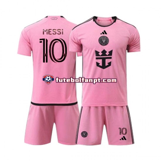 Camisola Principal Inter Miami Lionel Messi 10 2024 Manga Curta ,Criança