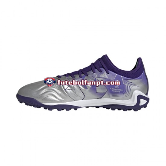 Roxo Branco Adidas COPA SENSE.3 TF Champions Code Chuteiras de futebol