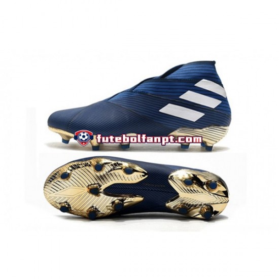 Azul Branco Preto Adidas Nemeziz9 FG Chuteiras de futebol