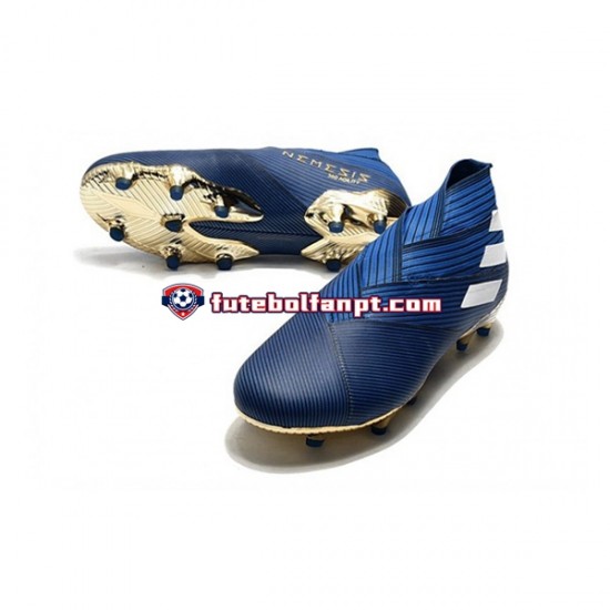 Azul Branco Preto Adidas Nemeziz9 FG Chuteiras de futebol