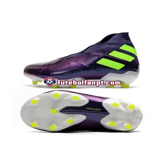 Roxo Amarelo Adidas Nemeziz9 FG Chuteiras de futebol