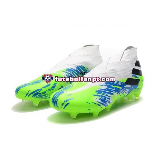 Azul Branco Verde Adidas Nemeziz9 FG Chuteiras de futebol