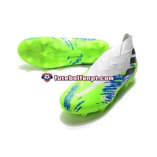 Azul Branco Verde Adidas Nemeziz9 FG Chuteiras de futebol