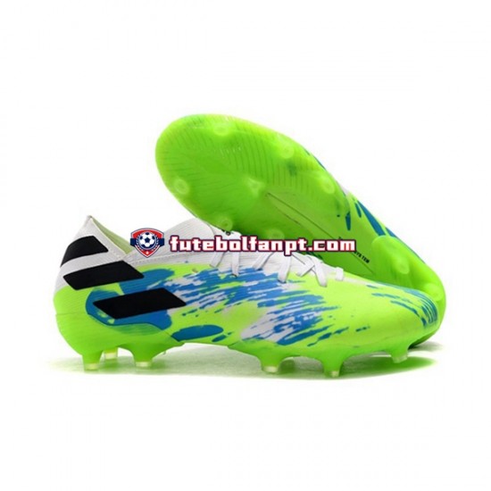 Azul Verde Preto Adidas Nemeziz9.1 FG Chuteiras de futebol