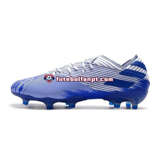 Azul Branco Adidas Nemeziz9.1 FG Chuteiras de futebol