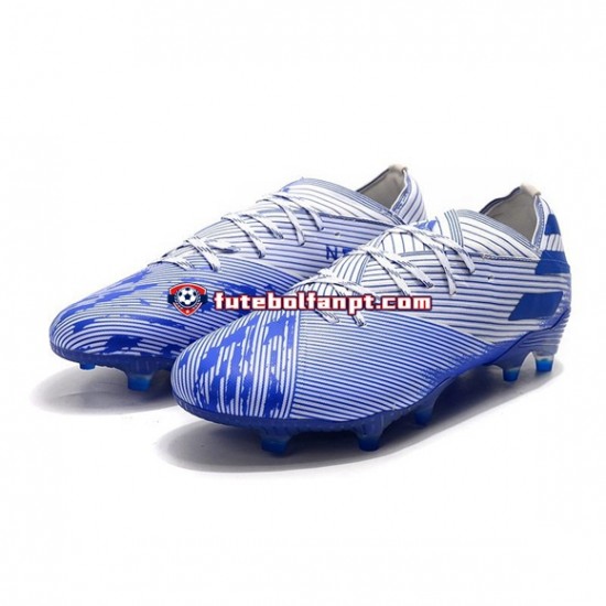 Azul Branco Adidas Nemeziz9.1 FG Chuteiras de futebol