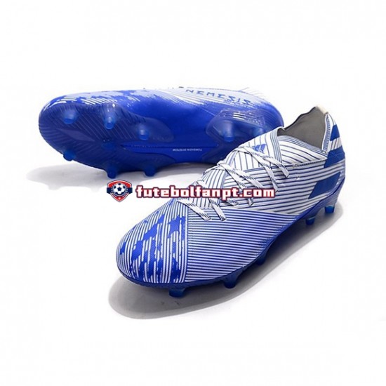 Azul Branco Adidas Nemeziz9.1 FG Chuteiras de futebol