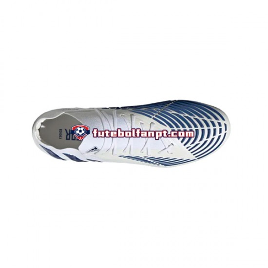 Azul Branco Adidas Predator EDGE.1 L AG Diamond Edge Chuteiras de futebol