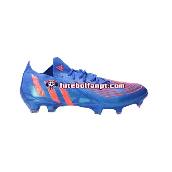 Vermelho Azul Adidas Predator EDGE.1 L FG Sapphire Edge Chuteiras de futebol