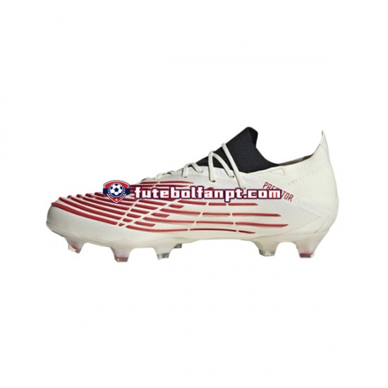 Vermelho Ouro Branco Adidas Predator EDGE.1 L FG Showdown Chuteiras de futebol