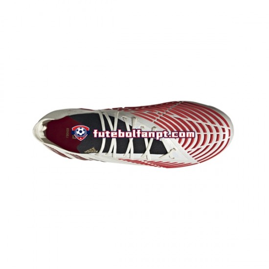 Vermelho Ouro Branco Adidas Predator EDGE.1 L FG Showdown Chuteiras de futebol