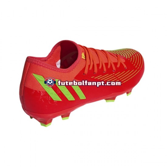 Vermelho Verde Adidas Predator EDGE.3 L FG Game Data Chuteiras de futebol