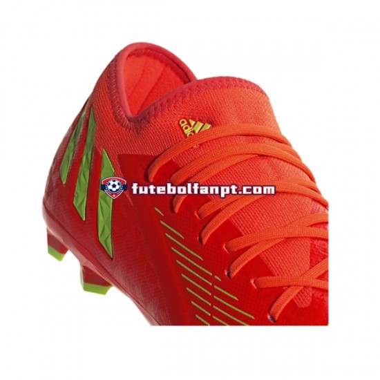 Vermelho Verde Adidas Predator EDGE.3 L FG Game Data Chuteiras de futebol