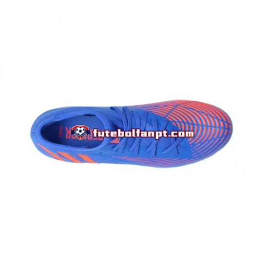 Vermelho Azul Adidas Predator EDGE.3 L FG Sapphire Edge Chuteiras de futebol